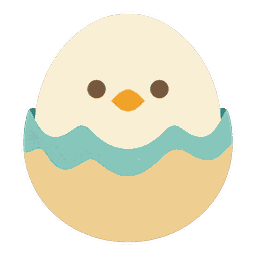 山水蒙（さんすいもう）のキャラクター（霧の中の、殻をかぶったひな）