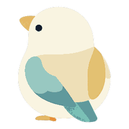 天水訟（てんすいしょう）のキャラクター（そっぽを向いた鳥）
