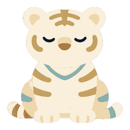 天沢履（てんたくり）のキャラクター（しっぽの長い、眠った子トラ）