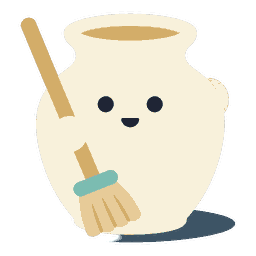 山風蠱（さんぷうこ）のキャラクター（ほうきを持った壺の子）