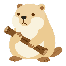 火雷噬嗑（からいぜいごう）のキャラクター（かたい枝をかじるビーバー）