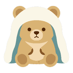 地雷復（ちらいふく）のキャラクター（雪の下で目をさました子グマ）