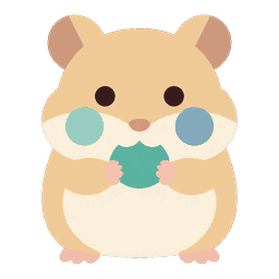 山雷頤（さんらいい）のキャラクター（もぐもぐ食べるハムスター）