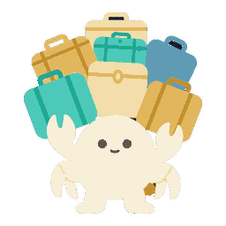 沢風大過（たくふうたいか）のキャラクター（荷物を山ほど背負ったヤドカリ）