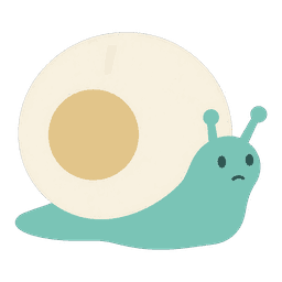沢山咸（たくざんかん）のキャラクター（触角で感じとるかたつむり）