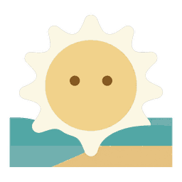 火地晋（かちしん）のキャラクター（地平から顔を出す朝日）