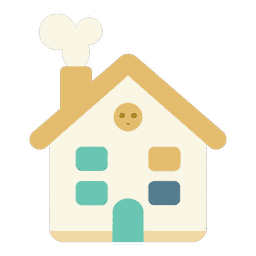 風火家人（ふうかかじん）のキャラクター（煙突から煙の出る小さな家）