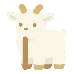 水山蹇（すいざんけん）のキャラクター（杖をついた子ヤギ）