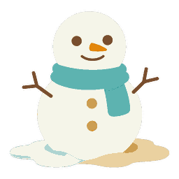 雷水解（らいすいかい）のキャラクター（解けかけて、ほっとした雪の子）