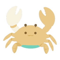 沢天夬（たくてんかい）のキャラクター（大きなはさみのカニ）