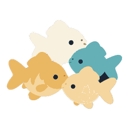 沢地萃（たくちすい）のキャラクター（池に集まった金魚）