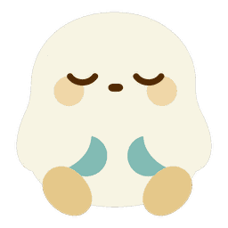 艮為山（ごんいさん）のキャラクター（座って目を閉じた石の子）